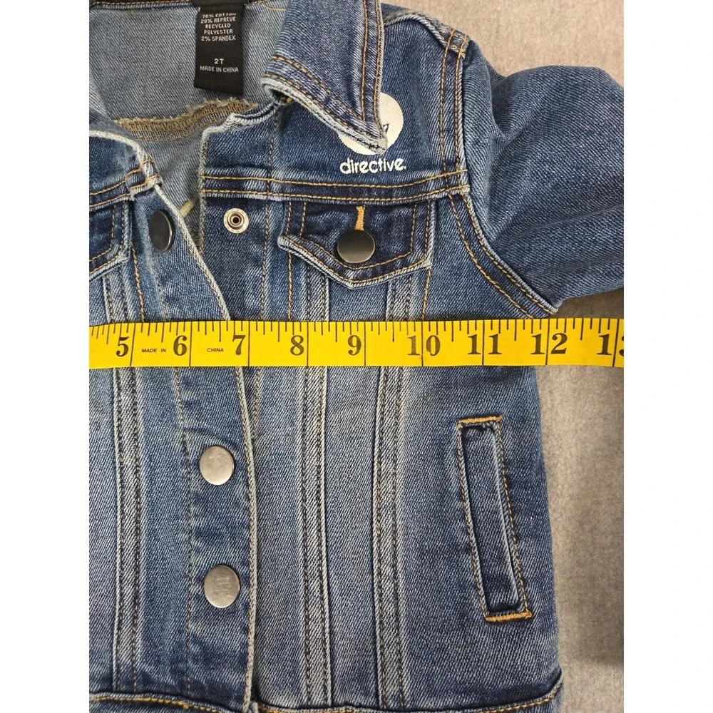DISNEY PIXAR Wall-E Girls 2T Denim Jean Jacket A Brighter Future Embroidered Y2K